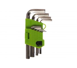 Набор коротких имбусовых ключей HEX, 1.5-10мм, 45Х, 9 шт, никель СИБРТЕХ 12317 