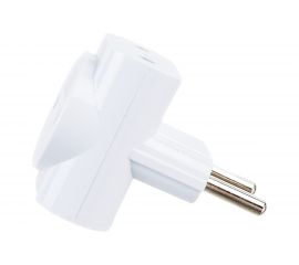 Разветвитель duwi на 3 гнезда без заземления, белый, 10A, 2200Вт, 250В 27401 8 