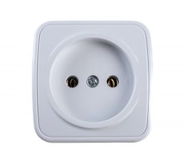 Розетка Intro 320101 2P, 16А, 250В, IP20, ОУ, Polo, белый Б0036097 