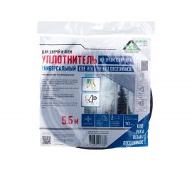 Уплотнитель для пластиковых окон ТДВ универсальный, черный, 5.5 м, EPDM 1502008 