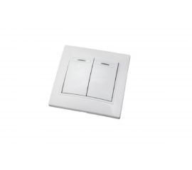 2-клавишный выключатель АБК-СИЛА с подсветкой 10А ПАНДОРА белый 5401205 