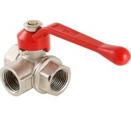 Шаровой кран VALTEC трехходовой, тип L 3/4 вн.-вн.-вн. VT.360.N.05 