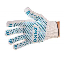 Перчатки х/б с ПВХ Dollex 5 ниток, 200 пар, белые 37389 