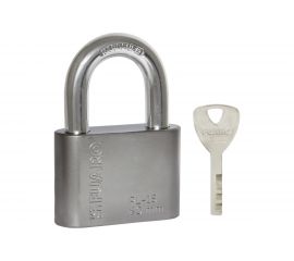 Навесной замок Fuaro PL-15-50 Nickel диск. 4 кл., блистер 42285 