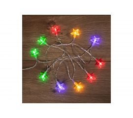 Светодиодная гирлянда NEON-NIGHT Звездочки 1.5м, 10LED, цвет свечения мультиколор 2хАА 303-090 