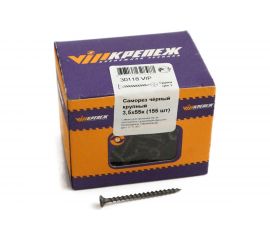 Саморез по дереву VIPКрепеж черный 3,5х55 к 155 шт 30118 VIP 