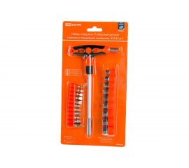 Набор TDM отвертка с Т-образной ручкой с битами и торцевыми головками №3 21 предмет "Алмаз" SQ1019-0203 