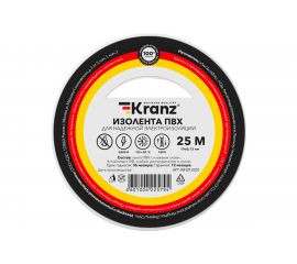Изолента ПВХ KRANZ 19 мм х 25 м, 0.13 мм, белая KR-09-2201 