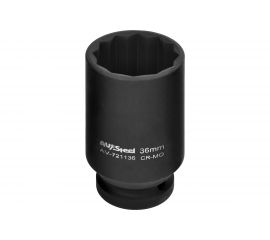 Головка ударная двенадцатигранная удлиненная (36 мм; 1/2DR) AV Steel AV-721136 