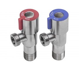 Комплект угловых кранов RM 1/2 х 1/2 НР-НР нержавеющая сталь AISI304 ATS-1212-2 
