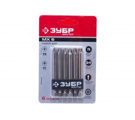 Набор бит МХ-6 CR-V ЗУБР 26089-H6 