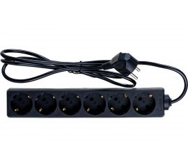 Удлинитель ExeGate ECE-6-1.8B 6 евророзетки с заземлением, 1.8м, черный 285828 