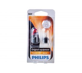 Автолампа PHILIPS BAX1.2W с черным патроном BAX8.5d,2, 2шт 12V 1,10,200 12598B2 