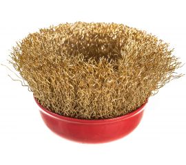 Щётка-крацовка латунированная мягкая (65 мм; M14) для УШМ Orientcraft OCCBAGM165212 