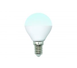 Светодиодная лампа Uniel LED-G45-6W/NW/E14/FR/MB PLM11WH форма «шар», матовая UL-00002376 