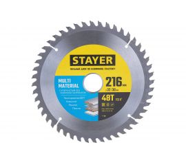 Диск пильный по алюминию STAYER Multi Material 216х32/30 мм, 48Т 3685-216-32-48 
