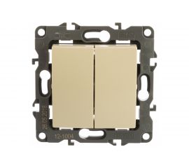 Двойной выключатель ЭРА 12-1004-02 10АХ-250В, IP20, без м.лапок, 12, слоновая кость Б0014652 