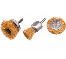 Набор корщеток FIT IT 3 шт, колесо 50мм, чашка 50мм, венчик 25мм 38563 