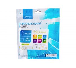 Светодиодная лента Apeyron 12В, 7,2Вт/м, smd5050, 30д/м, IP20, 360Лм/м, ширина подложки 10мм, 5м/00-149 