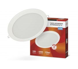 Встраиваемая светодиодная панель IN HOME круглая RLP-VC 24Вт 230В 4000К 1920Лм 220мм белая IP40 4690612034973 