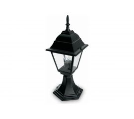 Садово-парковый светильник, четырехгранный на постамент 60W E27 230V, черный Feron 4104 11020 