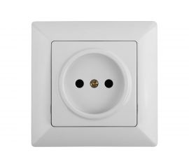 Розетка Intro 420101 2P, 16А, 250В, СУ, Solo, белый Б0043305 