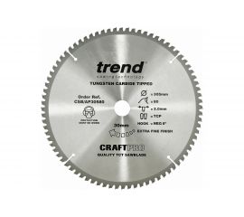Пильный диск 305 мм 80 зубьев по алюминию и пластику TREND CSB/AP30580 