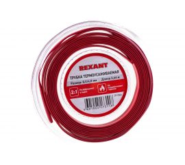 Термоусаживаемая трубка REXANT 8,0/4,0 мм красная, ролик 2,44 м 29-0044 