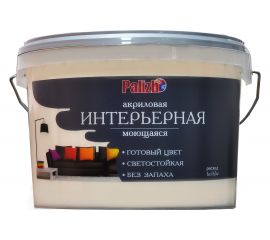 Акриловая интерьерная моющаяся краска PALIZH 301 тирамису 3,7кг 1/4 11605592 