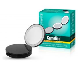 Зеркало с LED подсветкой Camelion черный, тройное, 1х/5х/7х, 4хCR2032 M216-DL 13003 