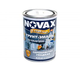 Грунт-эмаль по ржавчине с молотковым эффектом Goodhim NOVAX серебристый, 0.9 кг 39207 