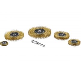 Набор щеток дисковых (5 шт; 0.3 мм витая стальная латунированная) для дрели ЗУБР 3521-H5_z02 