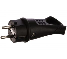 Угловая вилка с кольцом Smartbuy каучуковая 230В, 2P+PE, 16A, IP44 SBE-16-P08-R 