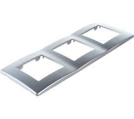 Рамка для розеток и выключателей ЭРА Серия 12 12510303 на 3 поста, Сатин, алюминий Б0052521 