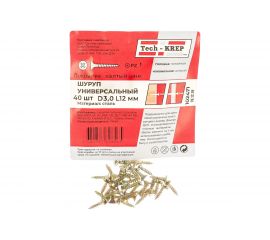 Саморез Tech-Krep ШУж 3,0х12 потайная головка 40 шт, пакет 102471 