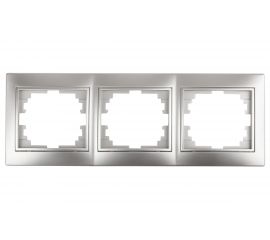 Горизонтальная рамка Intro 150303 на 3 поста, СУ, Plano, алюминий Б0030098 