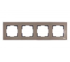 Горизонтальная рамка LUXAR Art на 4 поста стекло мокко 4606400620648 