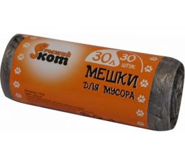 Мешки черные для мусора (30 шт; 30 л) Рыжий кот 310101 