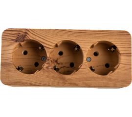 3-ая розетка Schneider Electric BLANCA открытой установки, с заземлением, без шторок, ясень BLNRA010315 