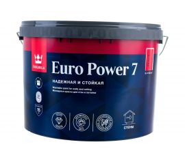 Моющаяся для стен и потолков краска TIKKURILA euro power-7 база с 9 л 16778 
