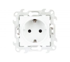 Розетка Simon 2К+З с защитными шторками Push&Go, белый 2420432-030 
