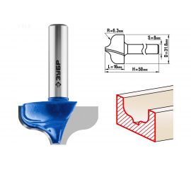 Фреза пазовая фасонная №2 ПРОФЕССИОНАЛ (31.8х16х50 мм; R6.35 мм; хвостовик 8 мм) Зубр 28741-31.8 