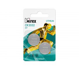 Батарея Mirex, литиевая CR2032 3V 2 шт ecopack 23702-CR2032-E2 