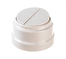 2-клавишный выключатель Bylectrica А510-2202 10А открытой установки, серия РЕТРО, бежевый, А510-2202 бежевый 