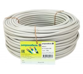 Кабель ЭлПроКабель твёрдый круглый NYM-О 2х1,5 50м ГОСТ 4630017856473 