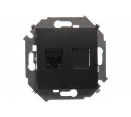 Компьютерная розетка Simon RJ45 кат.5e AMP, графит 1591551-038 