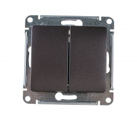 2-клавишный механизм выключателя Schneider Electric скрытой проводки Glossa 10А IP20 5 10AX графит GSL001351 