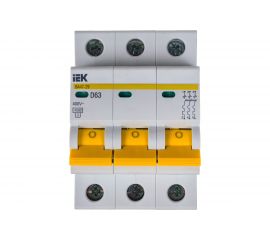 Автоматический модульный выключатель IEK ВА 47-29 3п, D, 63А, 4.5кА, ИЭК MVA20-3-063-D 