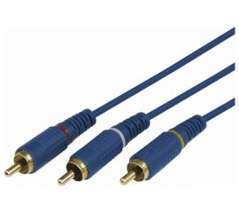 Шнур REXANT 3 RCA - 3 RCA, длина 1,5 метра, синий 17-0202-1 