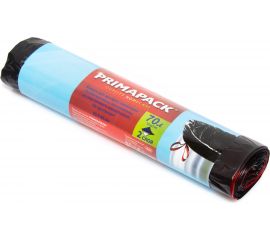 Мешки для мусора с завязками 70л, 10 шт, черные PRIMAPACK 99188 